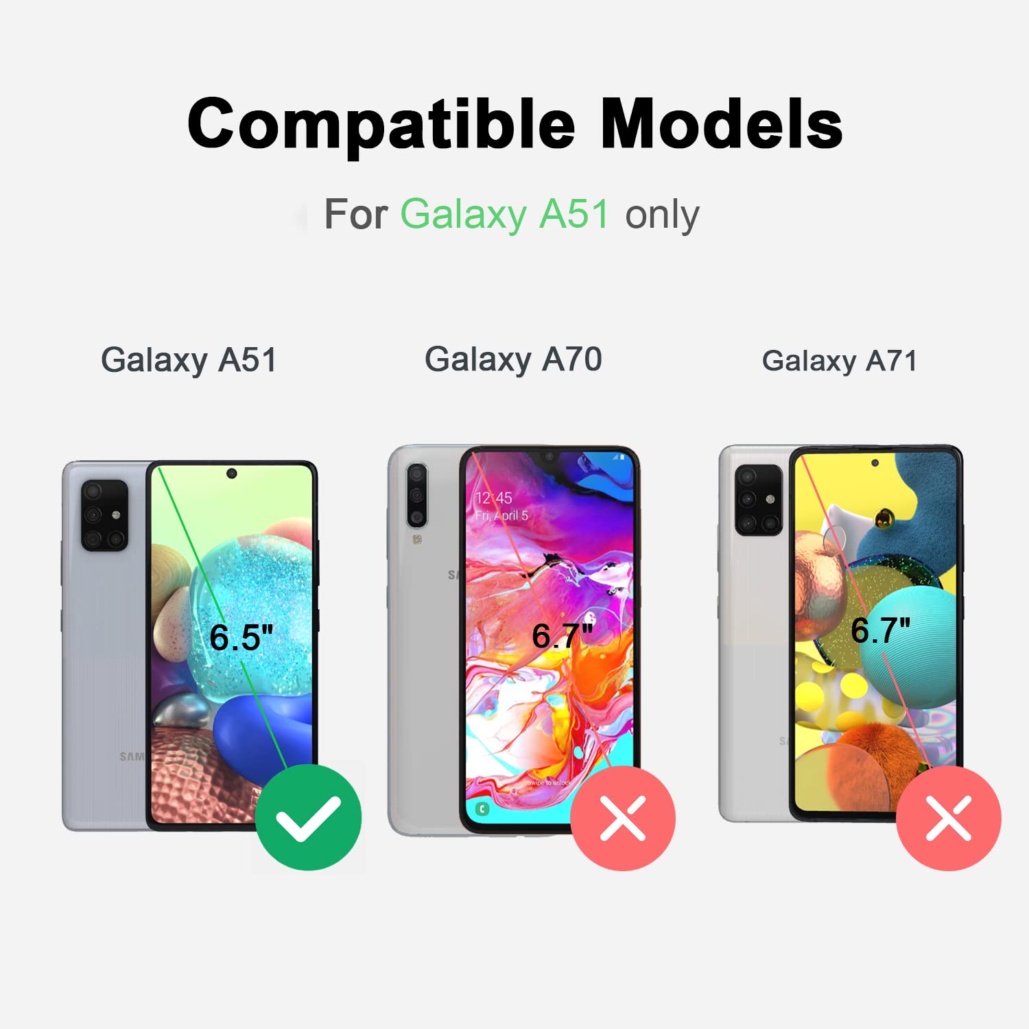 GZLIAORUNCS Custom Sun & Moon Design Samsung Galaxy A51 Case - Soft TPU Rubber & PC Anti-Slip Full Body Protective Cover | Perfect for Everyday Use, Travel & Outdoor Activities