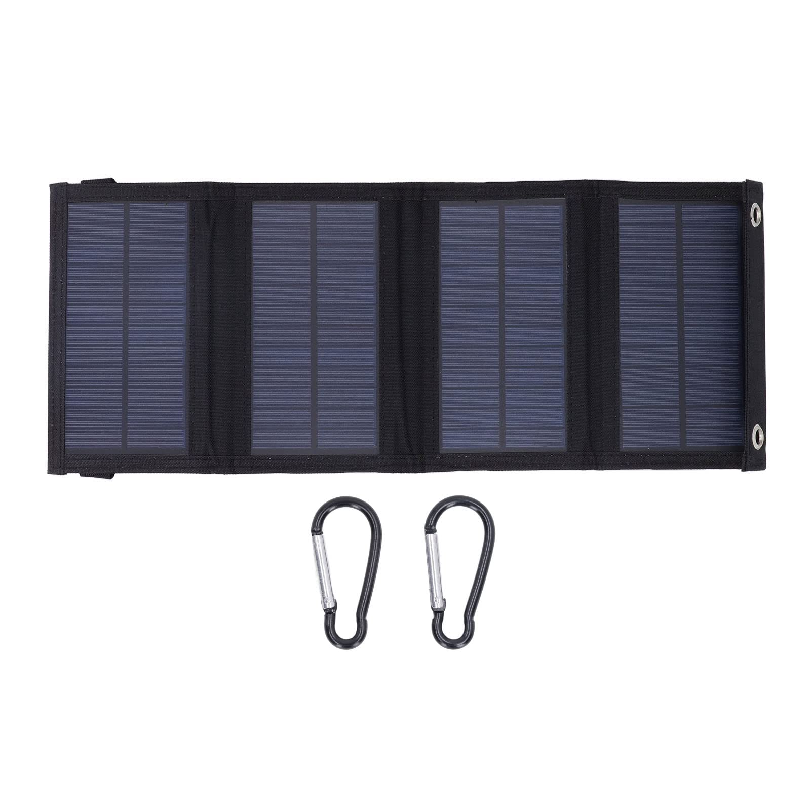 EXCLUZO 10W Foldable Solar Charger - IP65 Waterproof Portable Solar Panel with 5V USB Output for Hiking, Camping, Backpacking & Outdoor Adventures (Black)