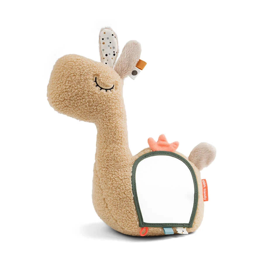 Done by Deer Activity Floor Mirror Lalee Sand - Safe & Fun Baby Mirror for Playtime, Nursery Decor, and Tummy Time Development