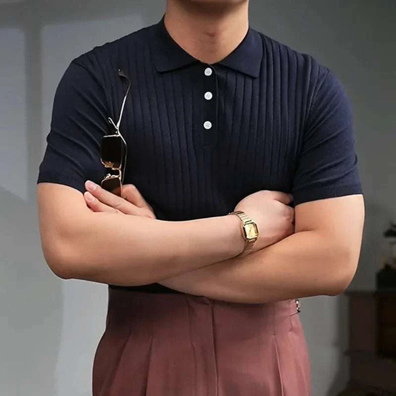 British Polo Collar T-Shirt for Men - Classic Casual Cotton Shirt for Everyday Wear, Work & Outings