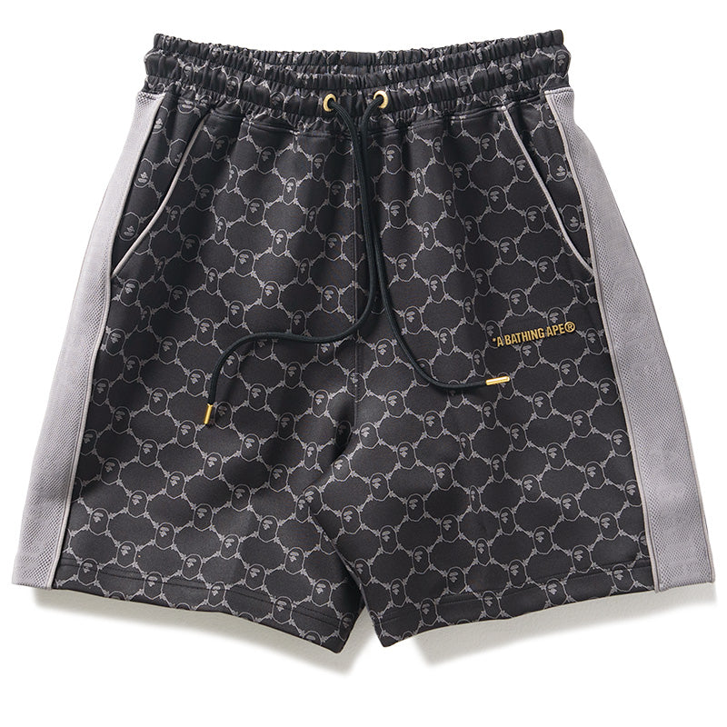 BAPE College Monogram Sweat Shorts for Men - Black Casual Athletic Shorts | Gym, Streetwear, Lounge & Summer Outfits
