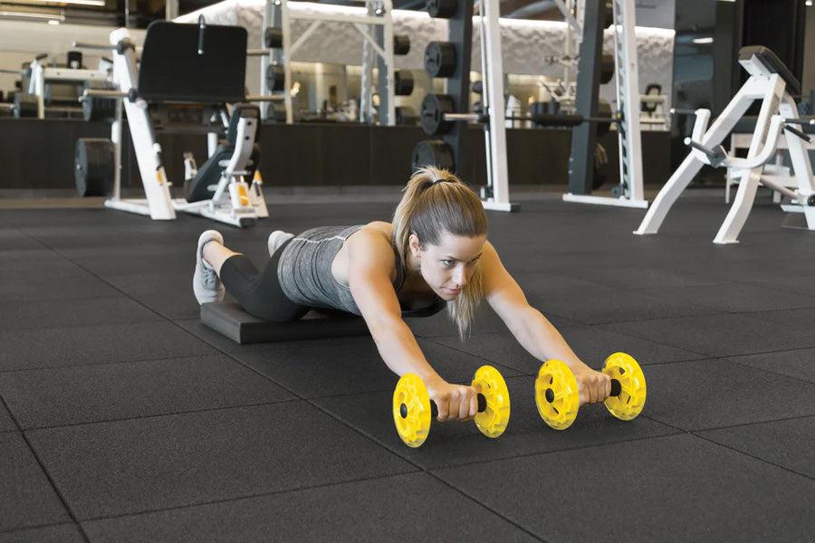 SKLZ Core Wheels - Ab Wheel for Core Strength Training & Home Workouts - Perfect for Abs, Back & Full Body Exercise - Gym & Fitness Equipment for Men & Women
