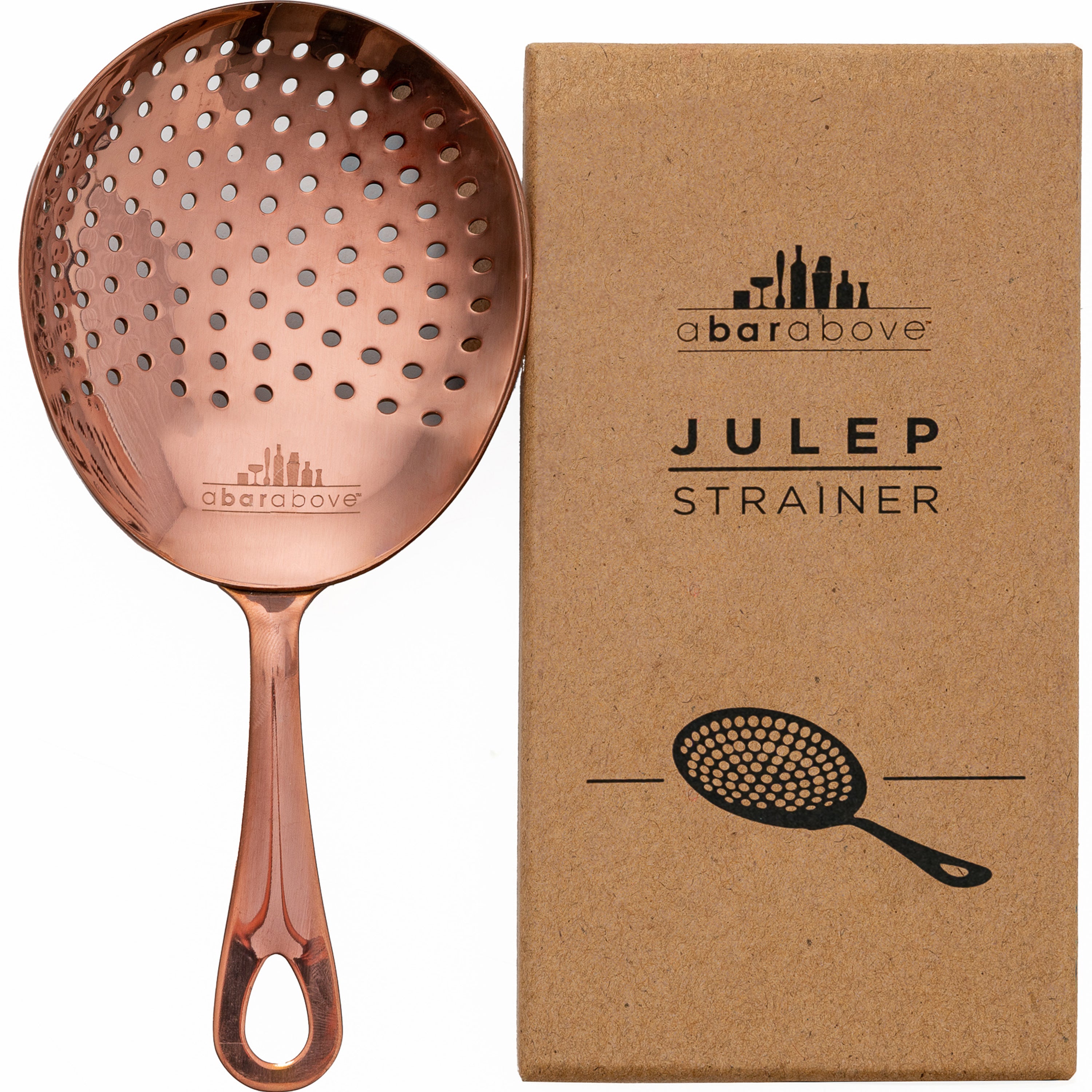 Vintage Copper Julep Strainer - Premium Cocktail Bar Tool for Mint Julep & Classic Cocktails - Perfect for Home Bars, Mixology & Bourbon Drink Enthusiasts