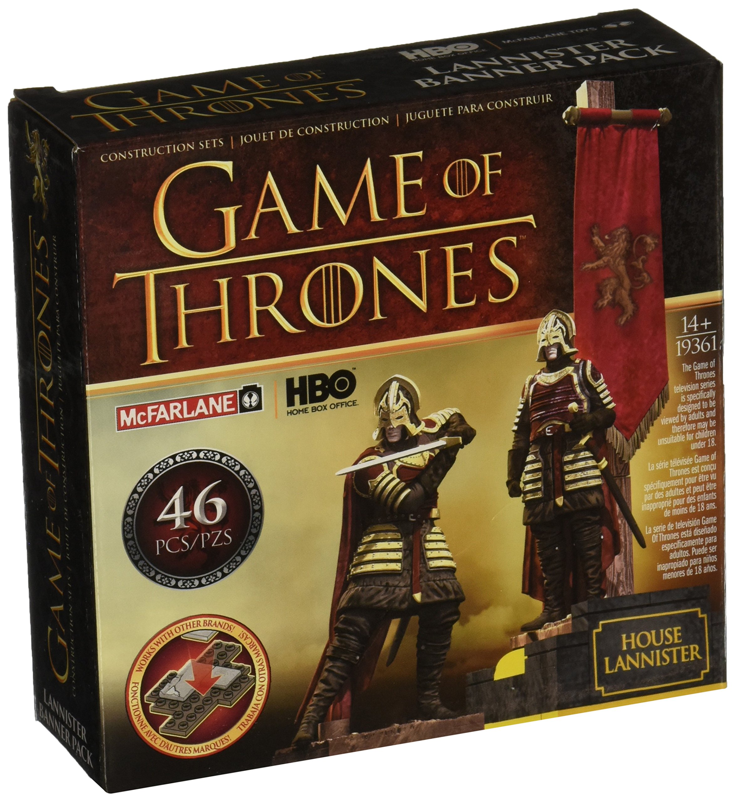 McFarlane Toys Game of Thrones Lannister Banner Pack Construction Set - Official Collectible Building Kit for Fans & Display - Perfect for Home Decor, Gifts, and Game of Thrones Merchandise Collections