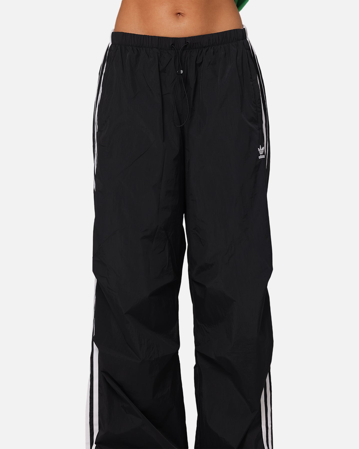 Adidas Women's 3 Stripes Parachute Pants - Black Athletic Joggers for Running, Yoga & Casual Wear | Comfortable & Stylish Workout Pants