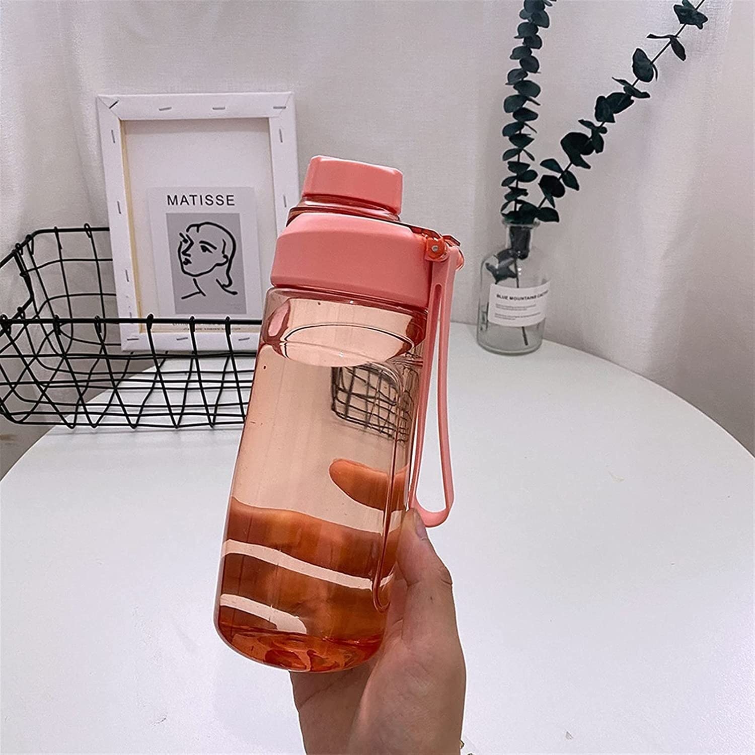 **Ryakos 650ML Orange Sports Water Bottle - Leak Proof, BPA Free, Portable Plastic Bottle for Cycling, Running, Gym & Outdoor Activities | Trendy & Durable for Women & Men**