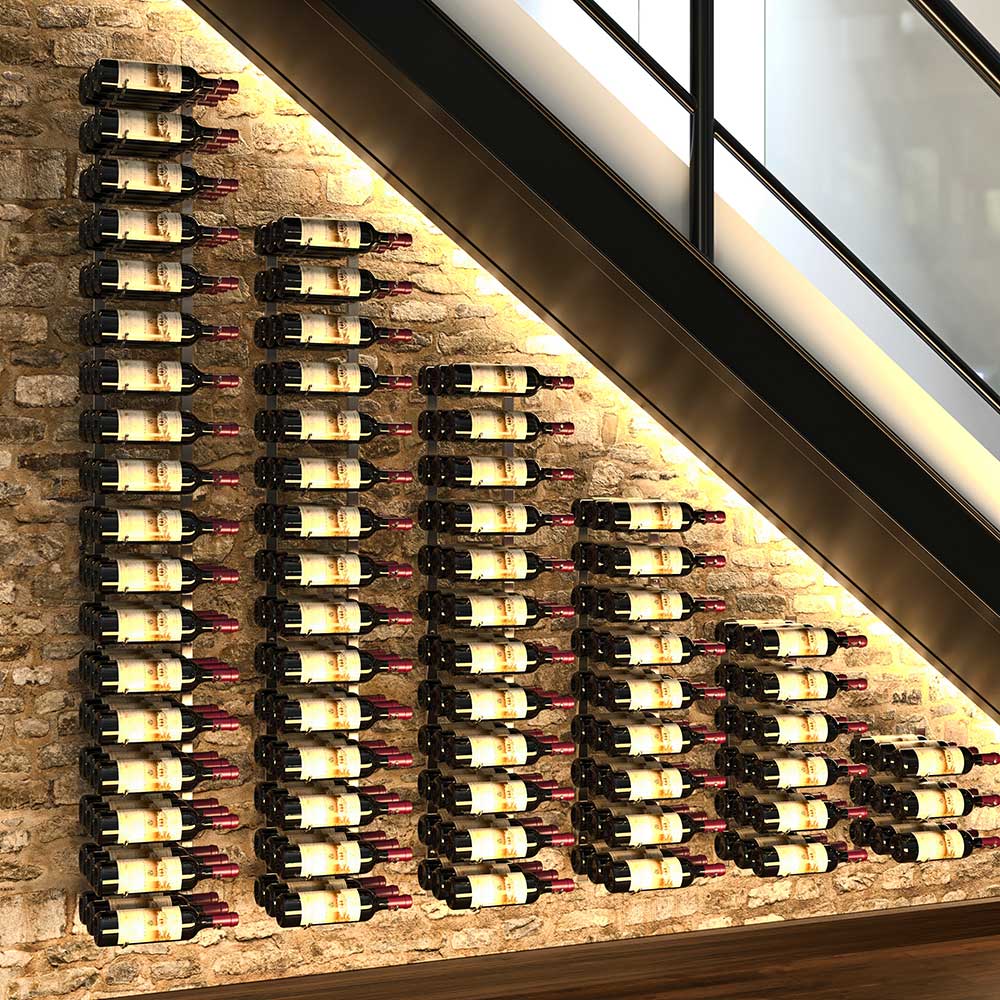 W Series Under the Stairs Wine Wall Kit - Premium Wine Storage Solution for Home & Basement - Perfect for Wine Enthusiasts & Entertaining Guests