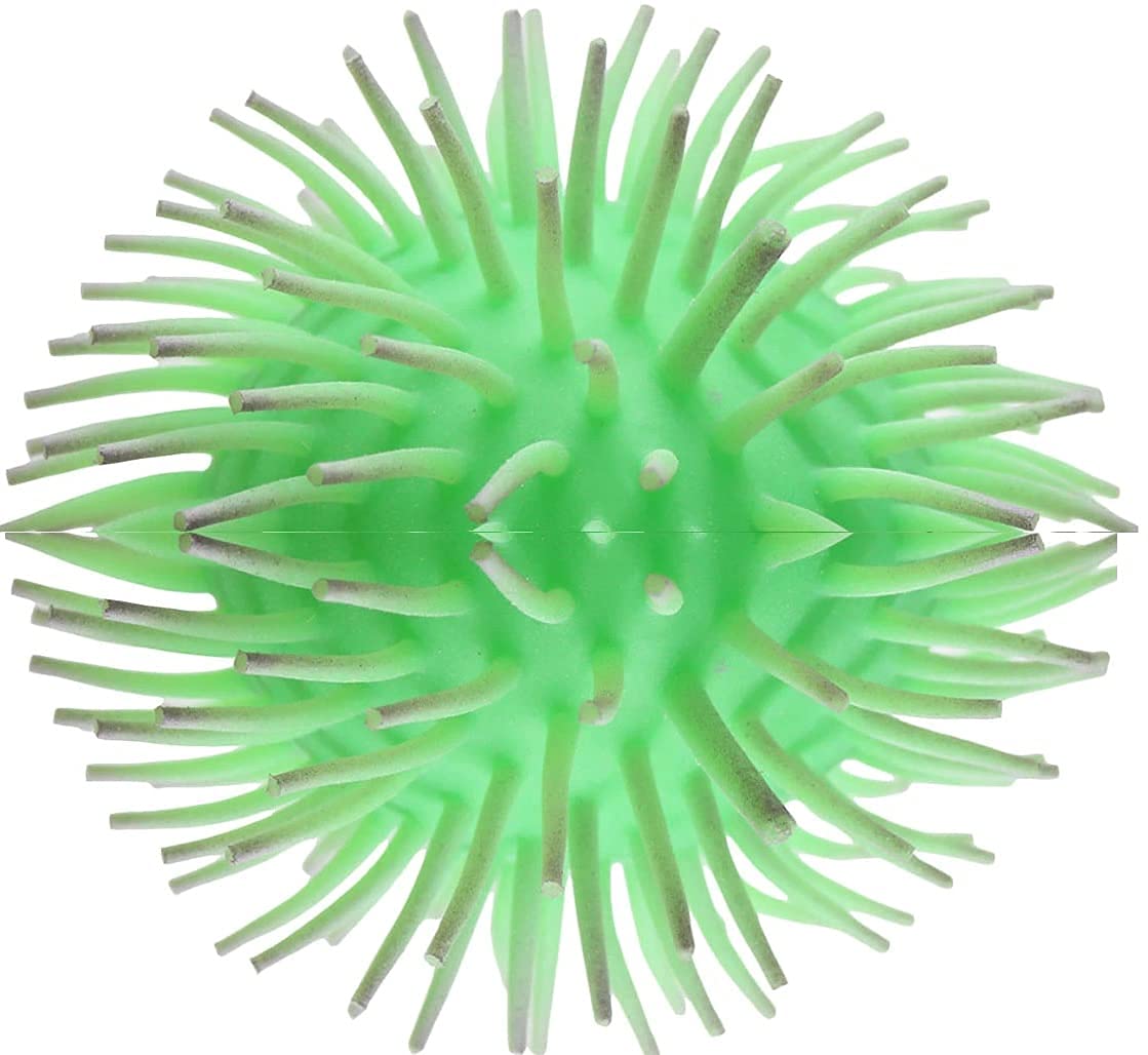 9 Inch Thick Squishy Puffer Ball - Stress Relief & Sensory Toy for Kids & Adults, 2-Tone Green Color - Perfect for Anxiety Relief, Fidgeting, and Office Desk Decor
