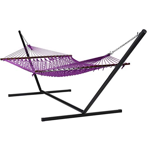 Purple Hammock and Black Stand