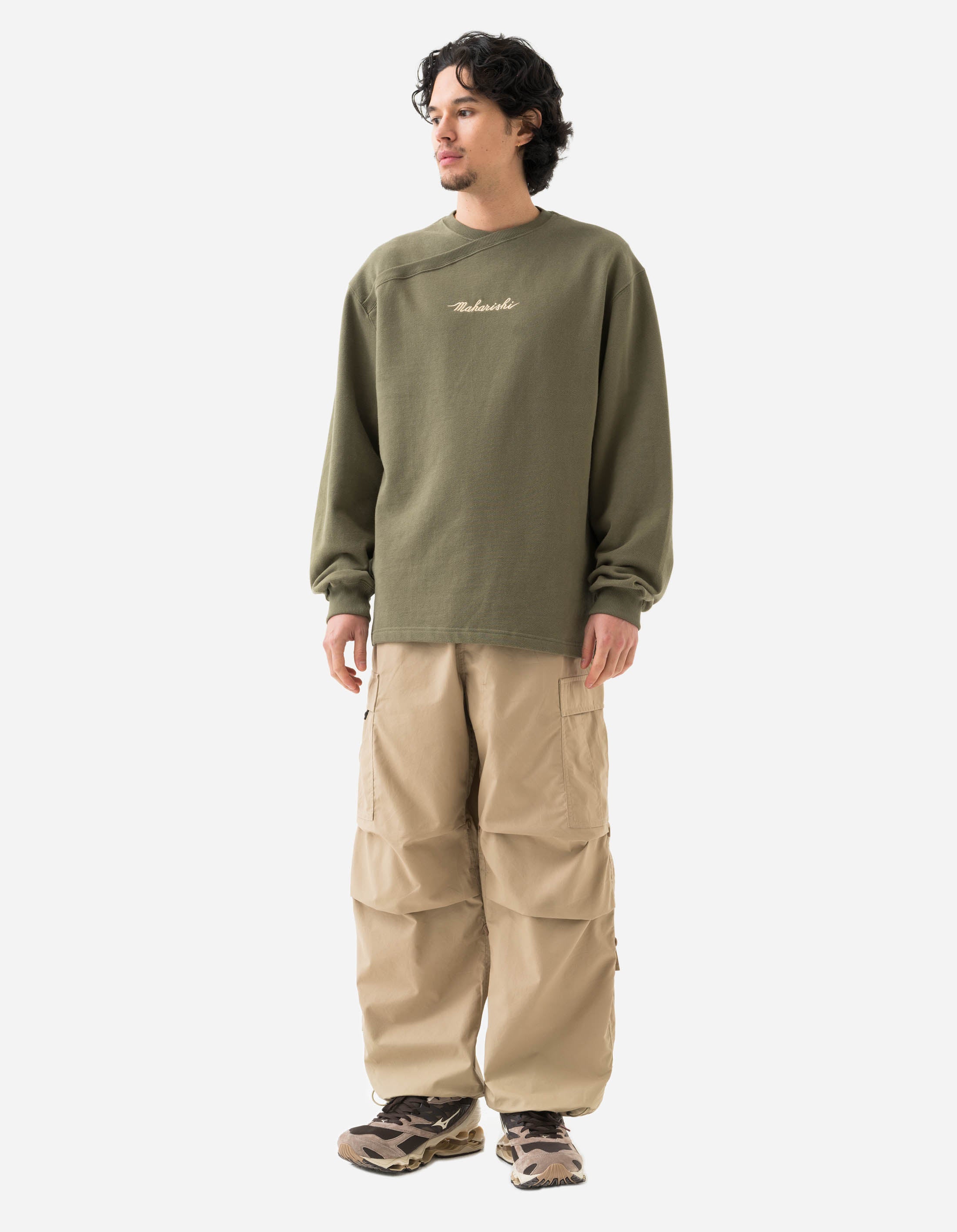 6009 Caduceus Monk Crew Sweat Olive OG 107F - Men's Vintage Military Style Sweatshirt for Casual Wear & Outdoor Activities