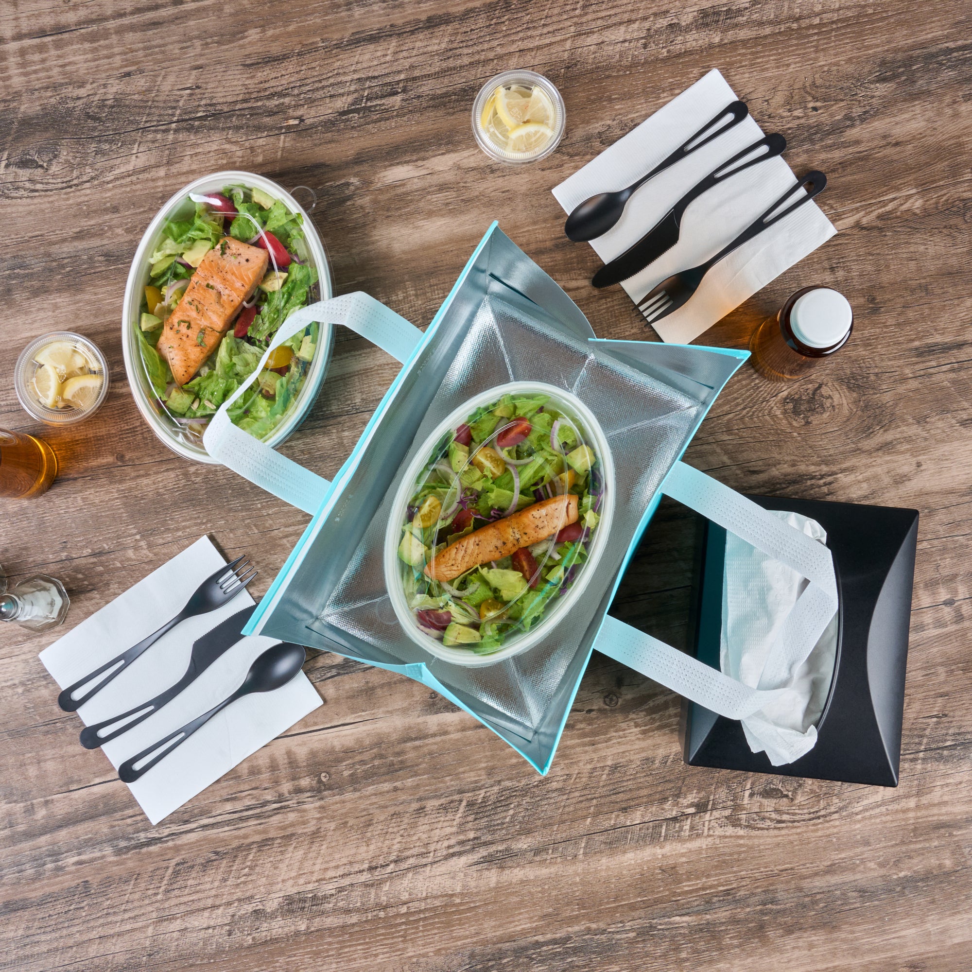 Premium Insulated Take Out Bags - Tamper Evident Food Delivery Bags (11 3/4