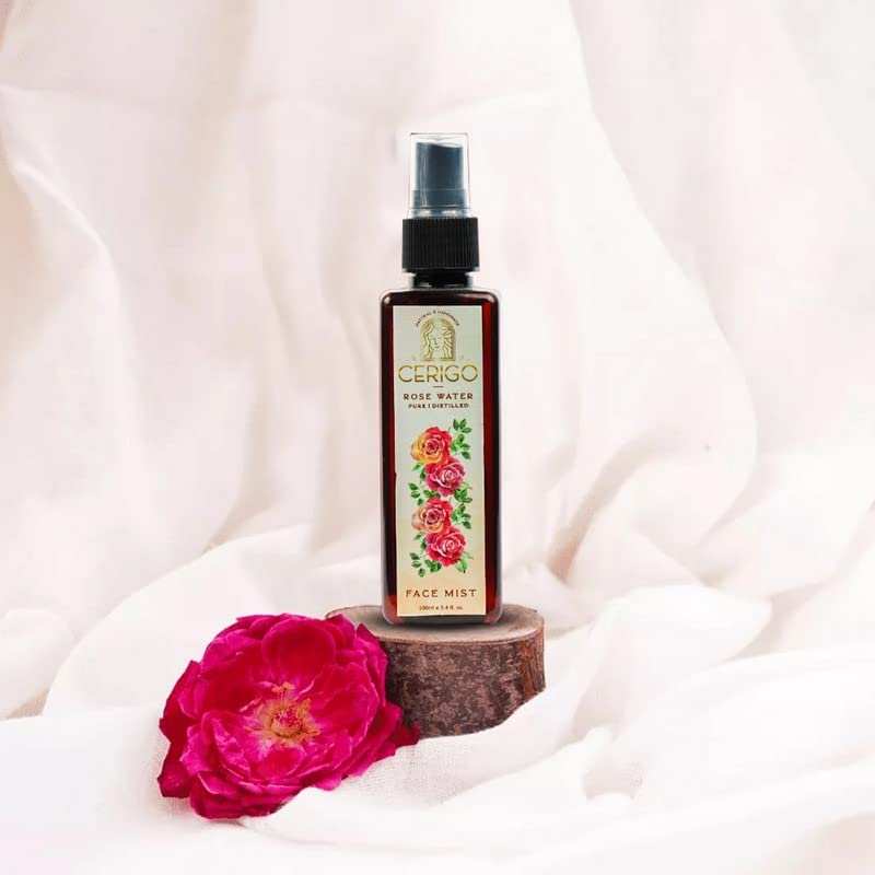 CERIGO Rose Toner for Face - Hydrating & Brightening Facial Toner with Rose Water, Alcohol-Free for Dry & Sensitive Skin | Perfect for Daily Skincare Routine & Post-Cleansing Refreshment