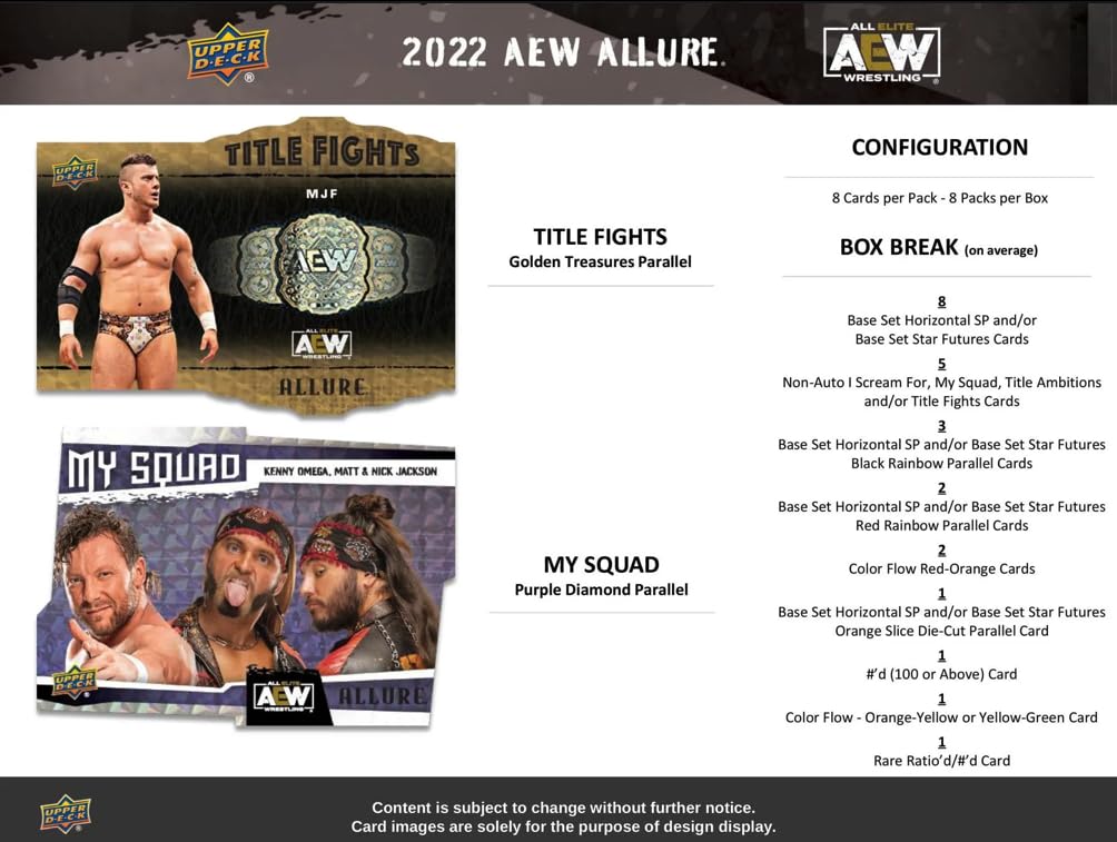 2022 AEW All Elite Wrestling Allure Hobby Box - 8 Packs (64 Trading Cards) | Collectible Memorabilia for Wrestling Fans & Card Collectors | Perfect for Gifts, Display, and Investment