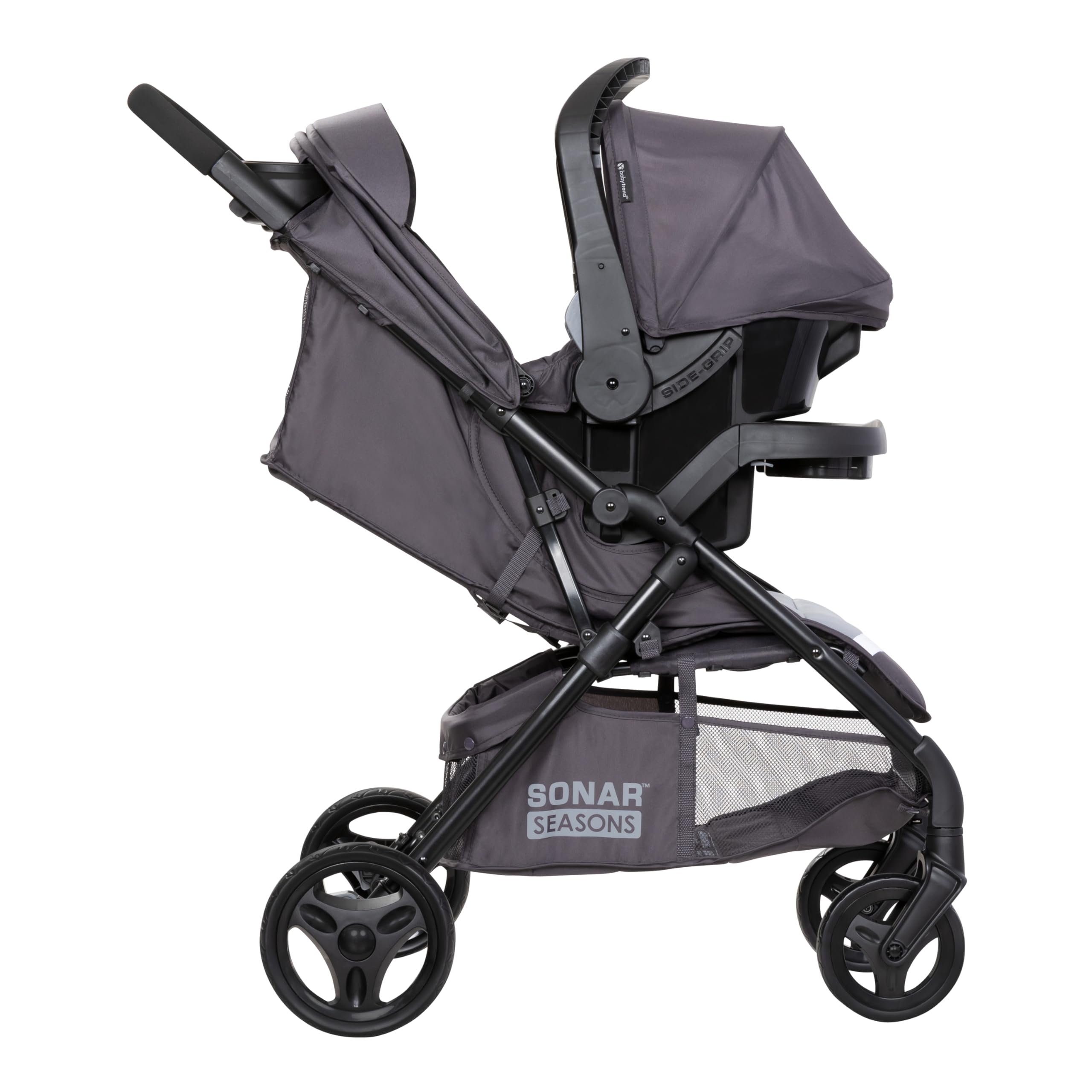 Baby Trend Sonar Seasons Stroller - Lightweight Travel Stroller with Adjustable Canopy, Liberty Grey | Perfect for Newborns to Toddlers, Ideal for Shopping, Travel & Daily Walks