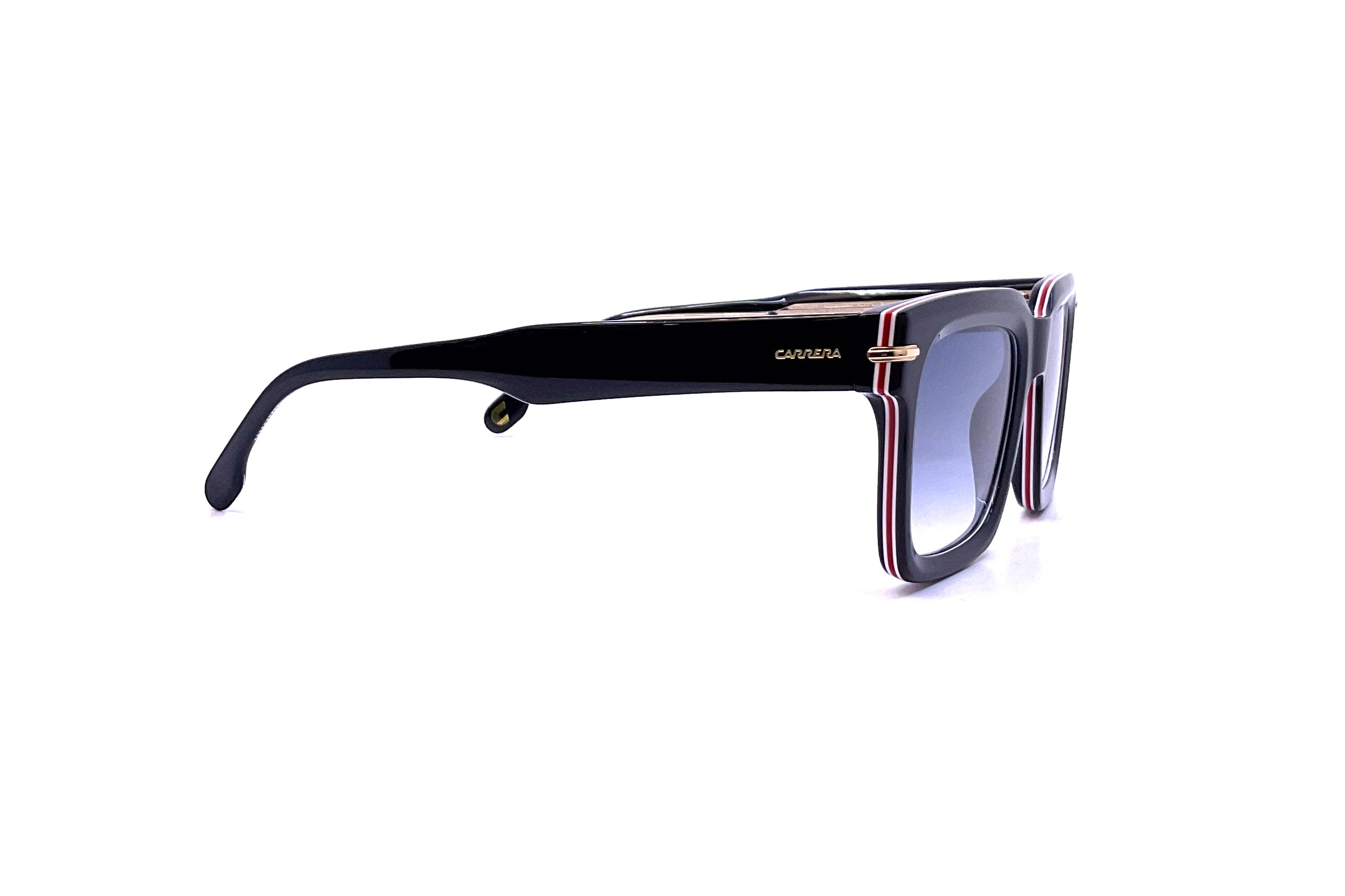 Carrera 316_S Striped Black Sunglasses - Polarized UV Protection for Men & Women - Perfect for Driving, Running, and Outdoor Activities