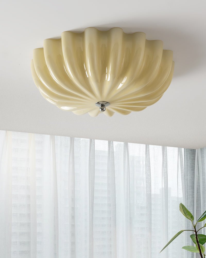 Dewdrop Shell Ceiling Light Fixture - Modern Crystal Glass Pendant Lighting for Living Room, Bedroom, Dining Room & Kitchen | Elegant Home Decor