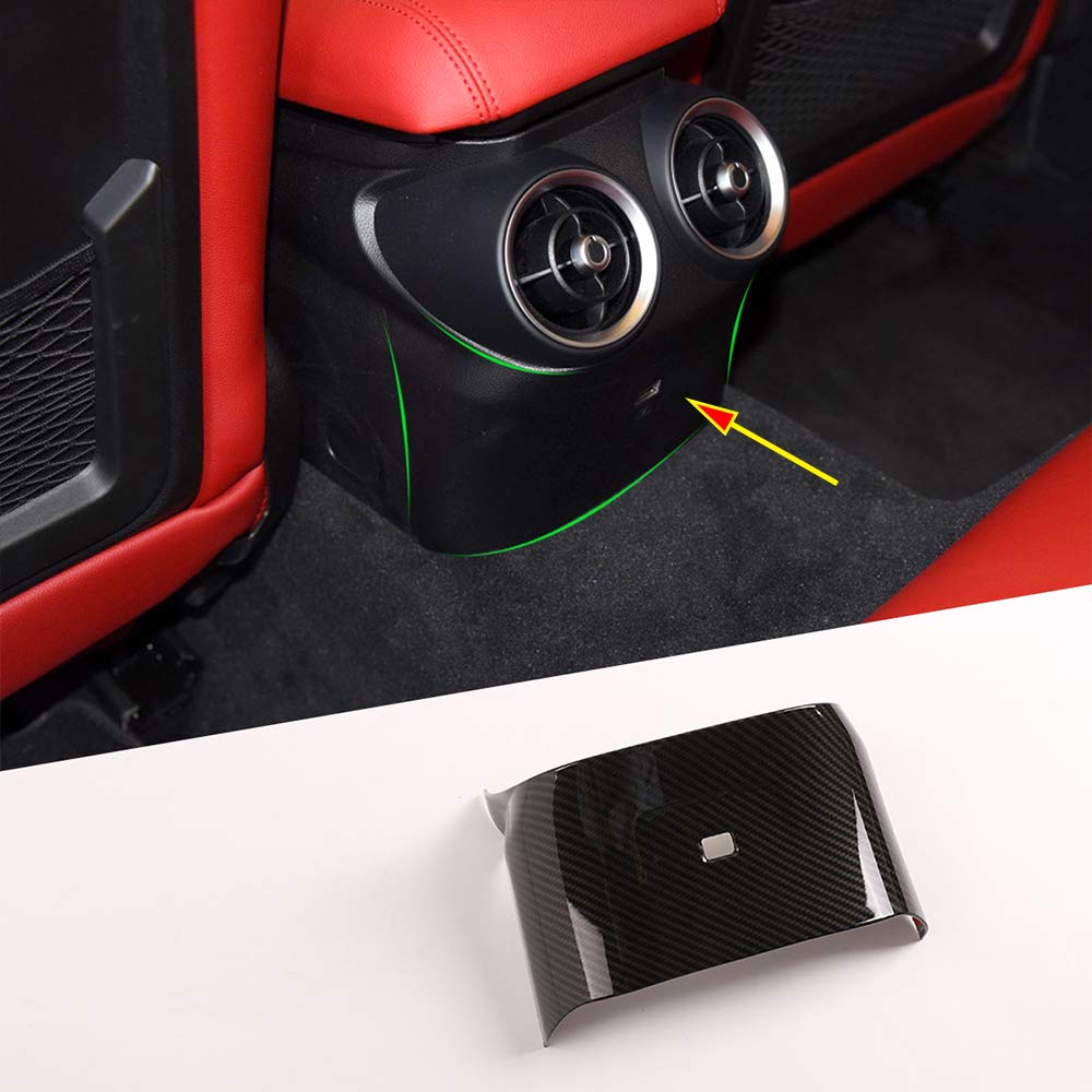 ABS Carbon Fiber Rear Air Vent Kick Panel Cover Trim for 2017-2020 Alfa Romeo Giulia - Durable Auto Interior Accessories for Enhanced Style & Protection (Perfect for Car Enthusiasts & Custom Builds)