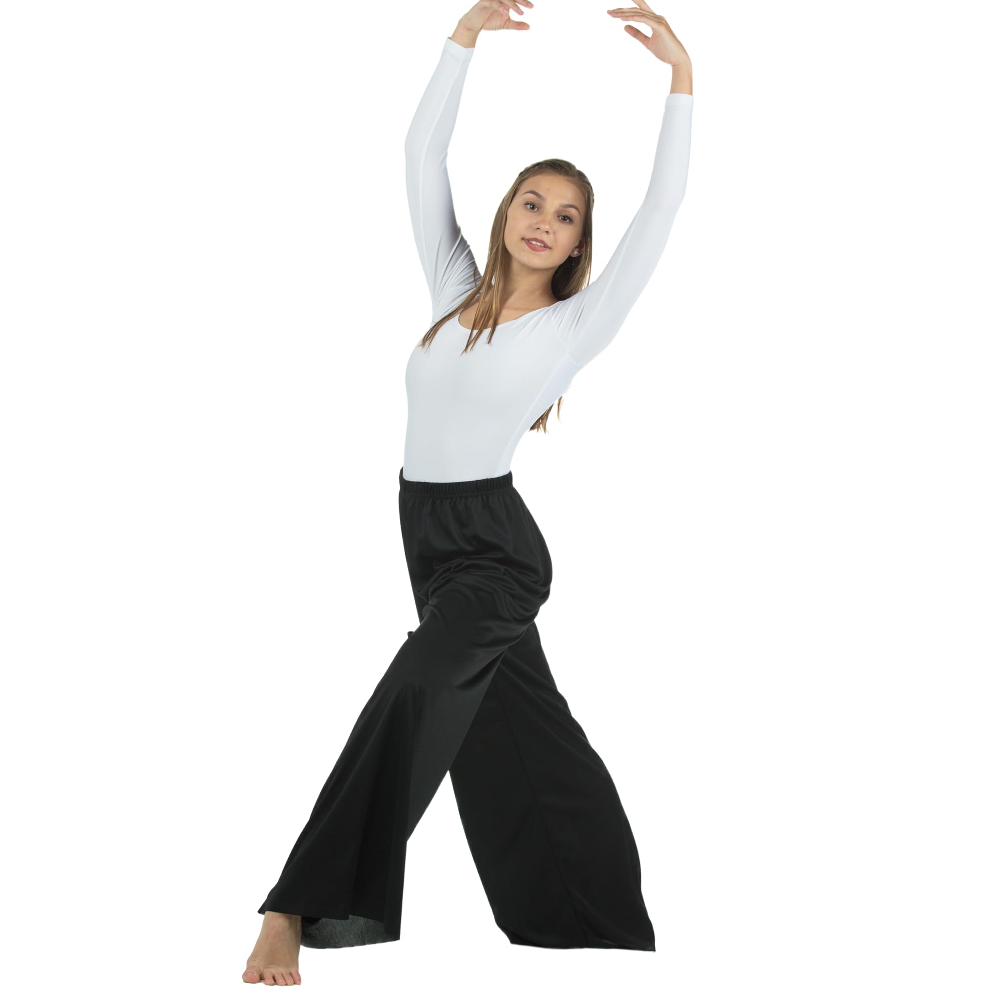 Danzcue Stretch Pull-On Unisex Dance Pants - Comfortable & Breathable for Ballet, Jazz, Yoga & Fitness Practice