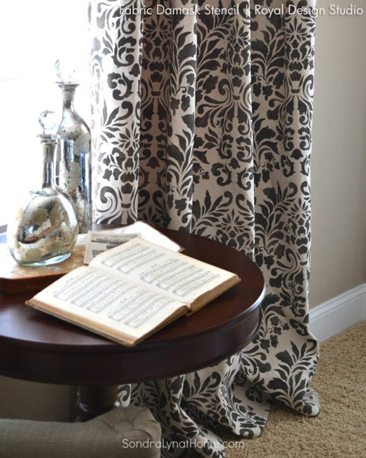 Damask Fabric Wall Stencil - Reusable DIY Painting Template for Home Decor, Bedroom & Living Room Wall Art Projects