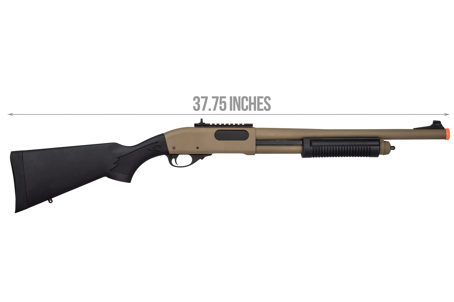 Golden Ball & Eagle M870 3/6-Shot Pump Action Gas Airsoft Shotgun - Tan | Realistic Tactical Training & Outdoor Airsoft Games | Perfect for Milsim, Target Practice & Survival Scenarios