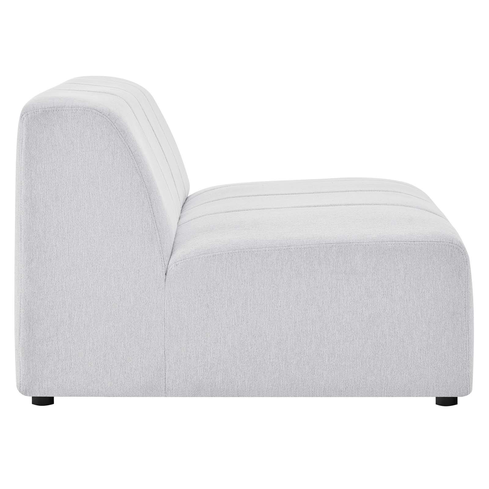 Modway Bartlett Channel Tufted Upholstered 4-Piece Sectional Sofa with Chaise in Ivory - Modern Living Room Furniture for Small Spaces & Apartments