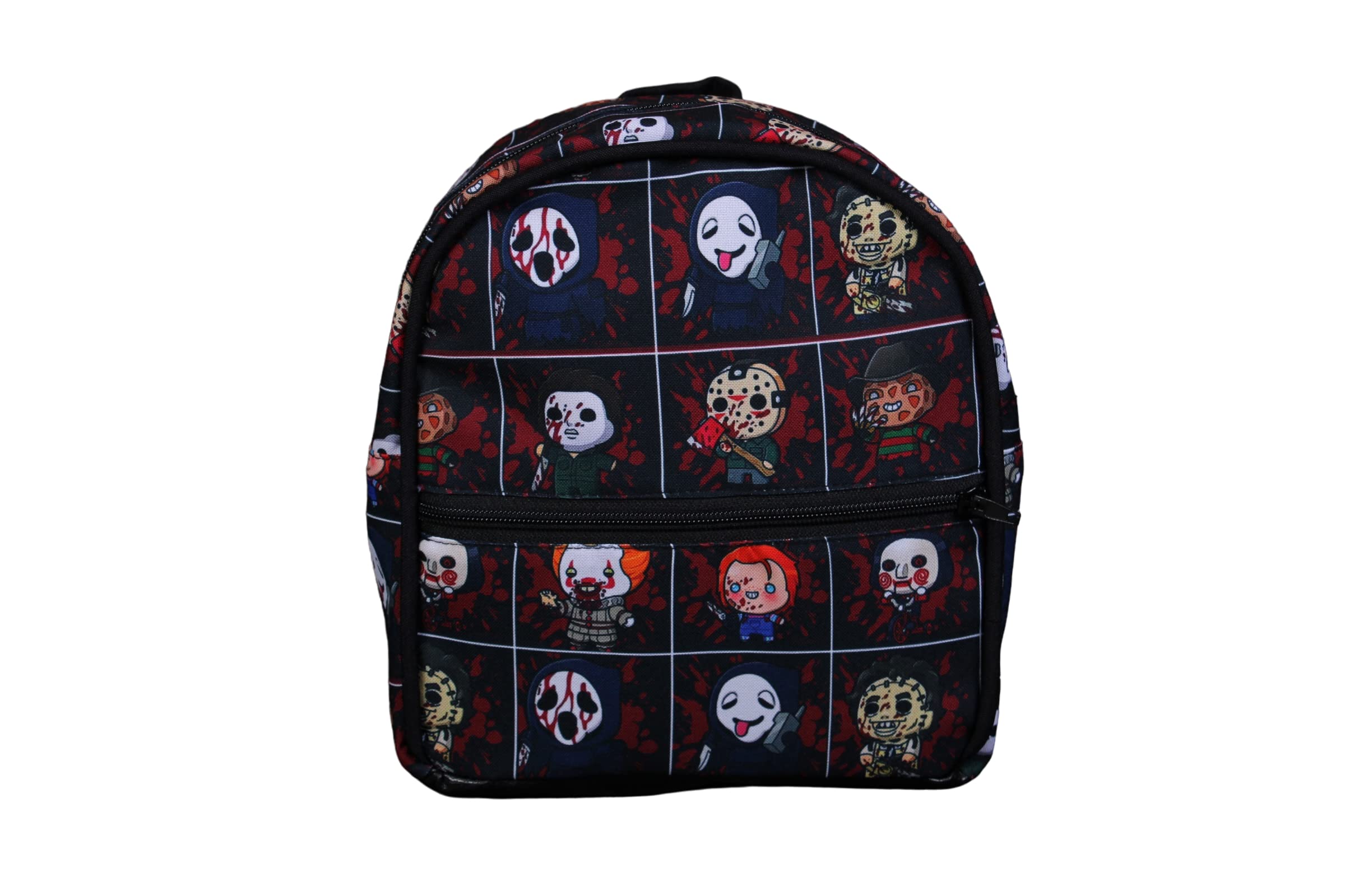 Horror Movie Monsters Square Mini Backpack - Cute Small Backpack for Halloween Cosplay, Horror Fan Gifts, School & Comic Con Accessories