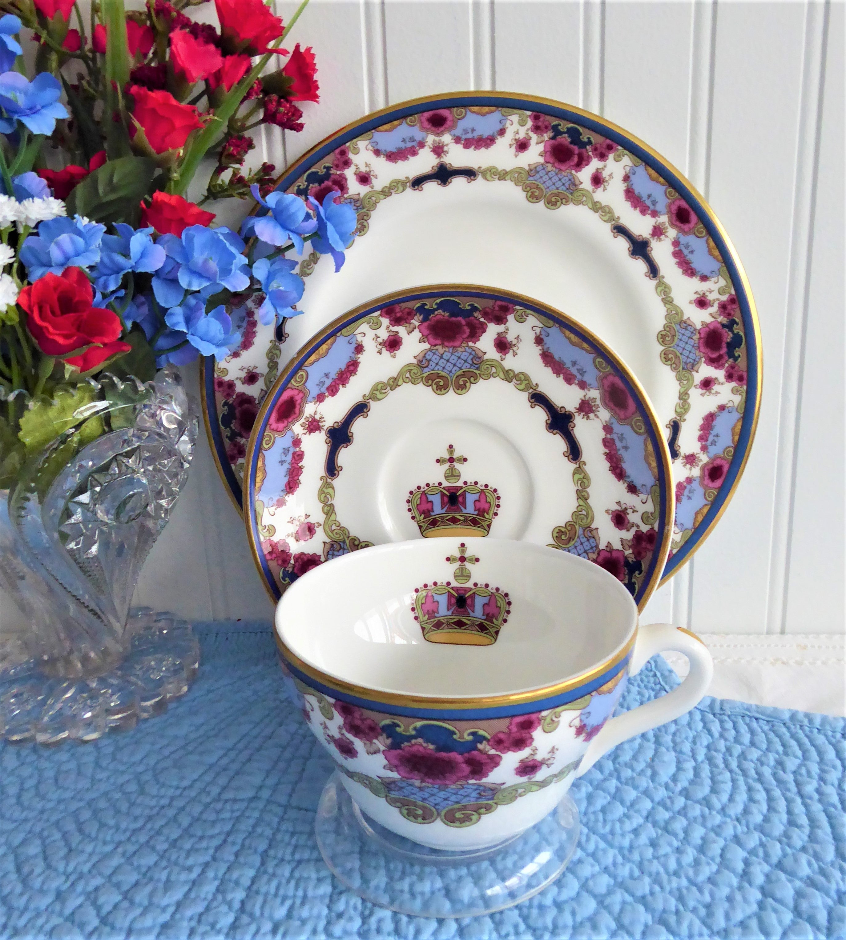 Vintage Fairmont Empress Teacup Trio Set - Royal Doulton Bone China (1970s) - British Royalty Collection - Perfect for Afternoon Tea, Bridal Showers & Victorian-Themed Parties