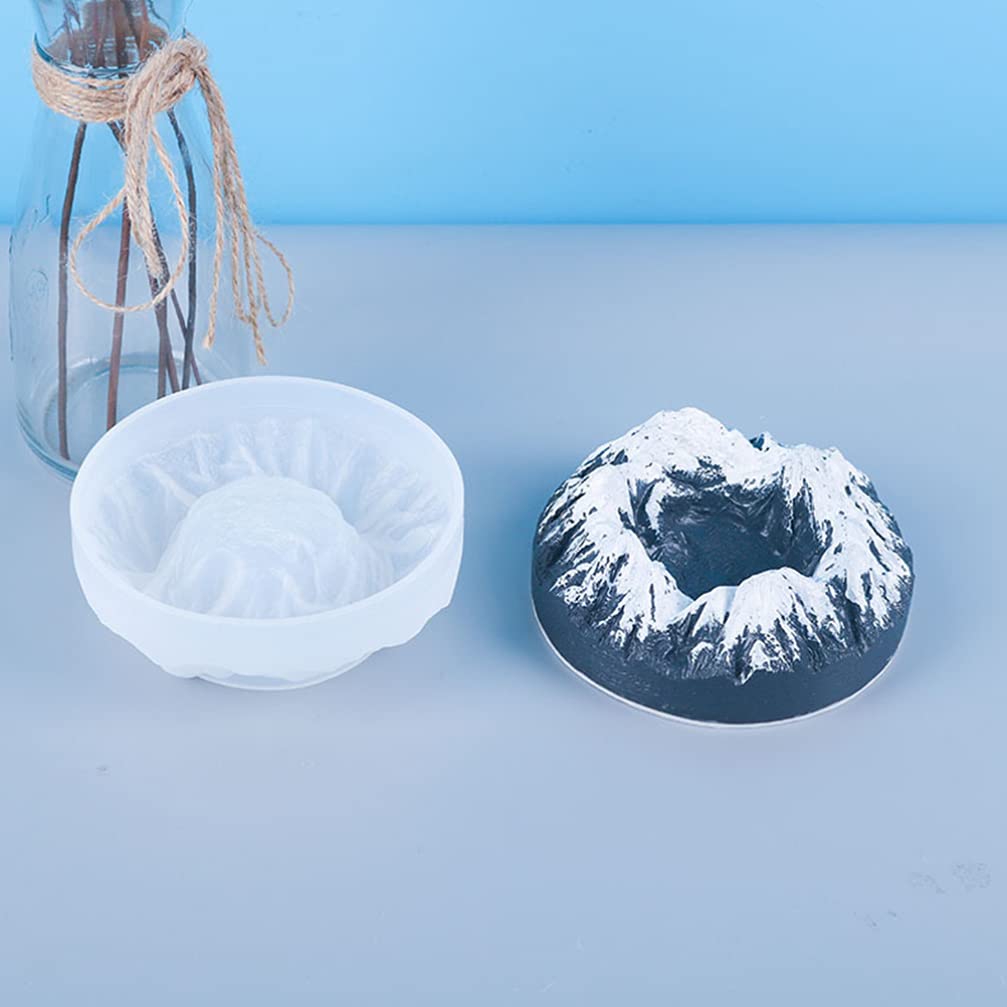 EXCEART 1-Piece Epoxy Resin Volcano Rockery Ashtray Silicone Mold - Large White Soap, Candle & Jewelry Organizer Tray - Perfect for DIY Resin Art, Home Decor & Smoking Accessories