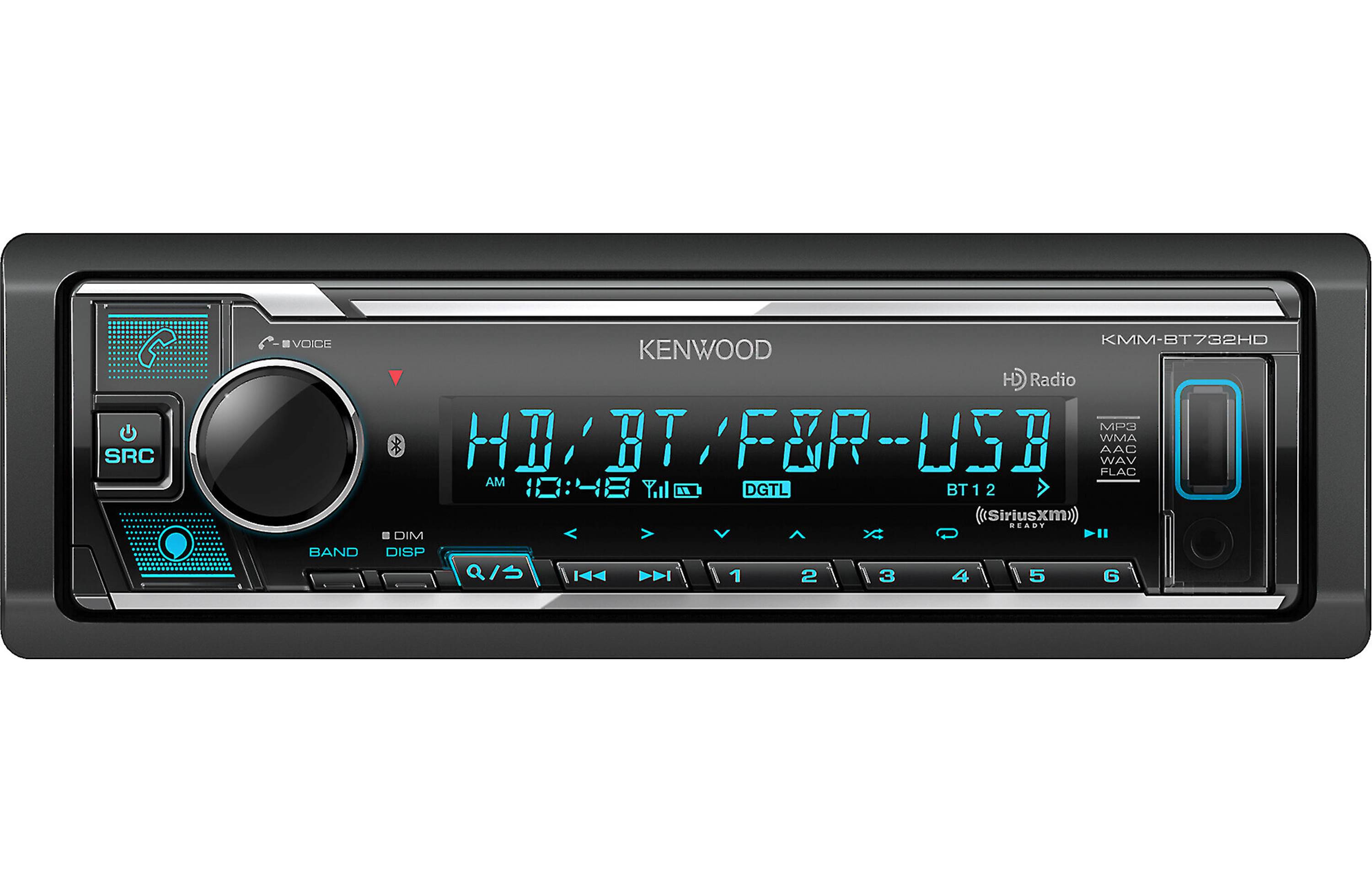 Kenwood KMM BT732HD Digital Media Receiver with Bluetooth - Car Stereo for Music Streaming & Hands-Free Calling - Perfect for Road Trips & Commuting