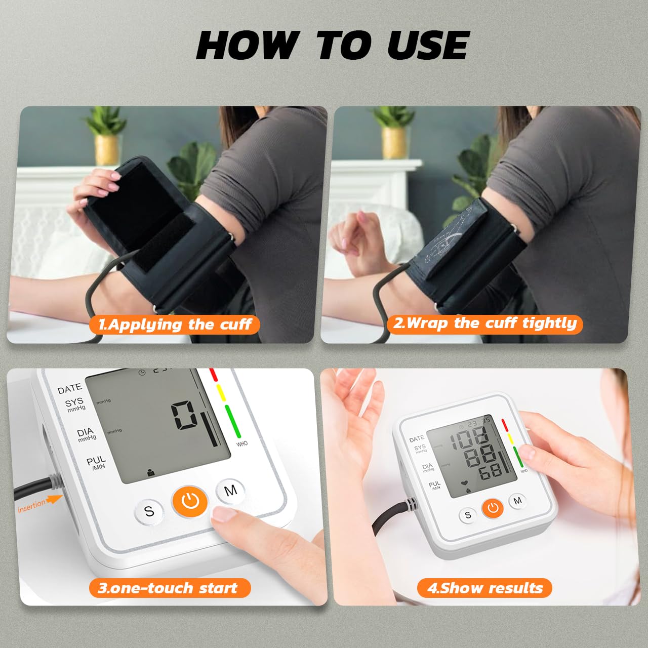 Automatic Blood Pressure Monitor for Home Use - Digital BP Machine with LCD Display & Voice Broadcast - Upper Arm Cuff for Adults (White) - Perfect for Daily Health Tracking & Doctor's Visits