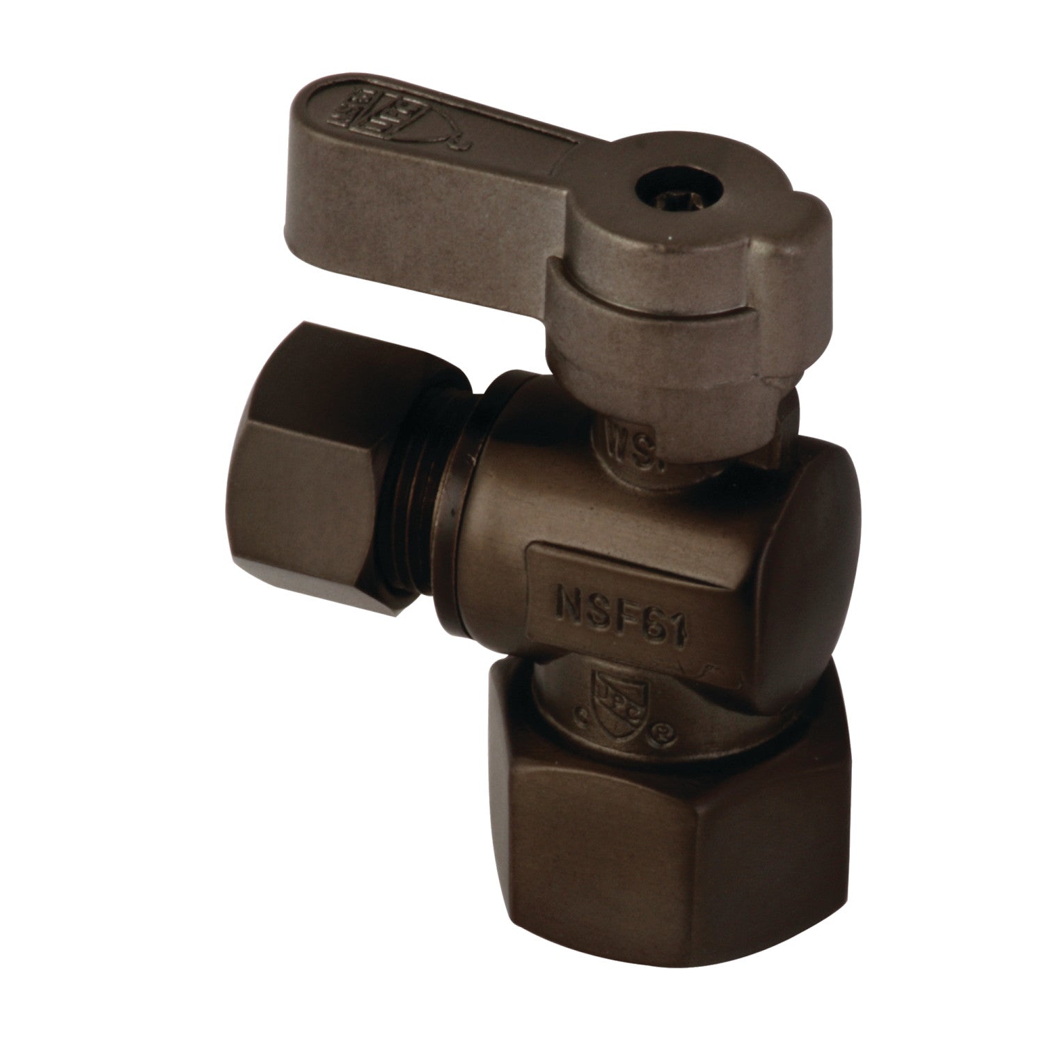 Baseline KF4310ORB 1/2 Inch FIP x 3/8 Inch O.D. Quarter Turn Angle Shut Off Valve, Oil Rubbed Bronze - Perfect for Plumbing, Water Supply Lines & Appliance Connections