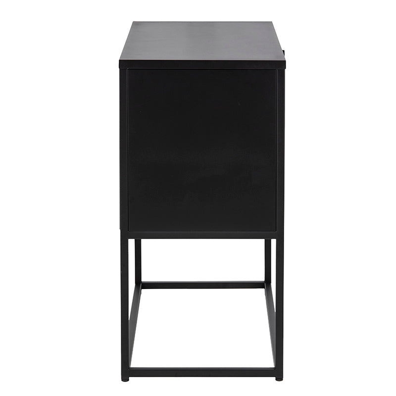 Modern Newton 2-Door Sideboard 82cm Black - Stylish Storage Cabinet for Living Room, Dining Room, or Entryway