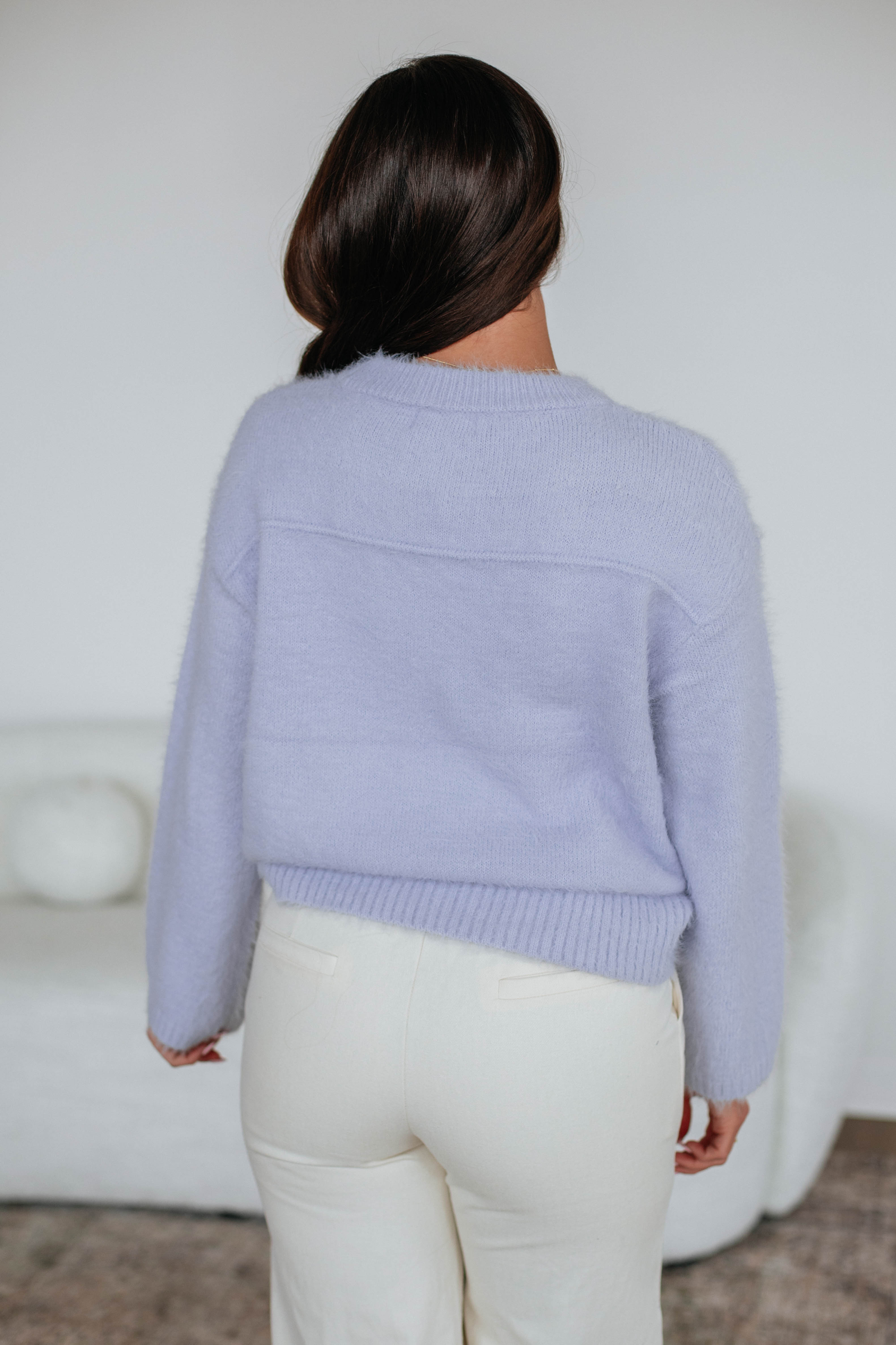 Everly Sweater Women's Soft Knit Pullover - Lavender Purple Cozy Cardigan for Fall & Winter | Perfect for Office, Date Night and Casual Outfits