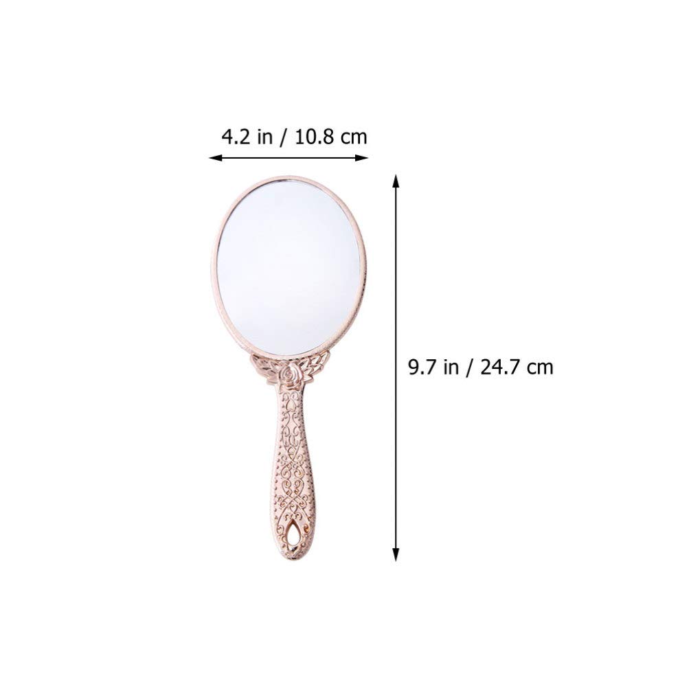 Portable Vanity Mirror with Carved Design - Handheld Travel Makeup Mirror for Women, Compact Cosmetic Mirror for Home, Car, Outdoor & Travel Use