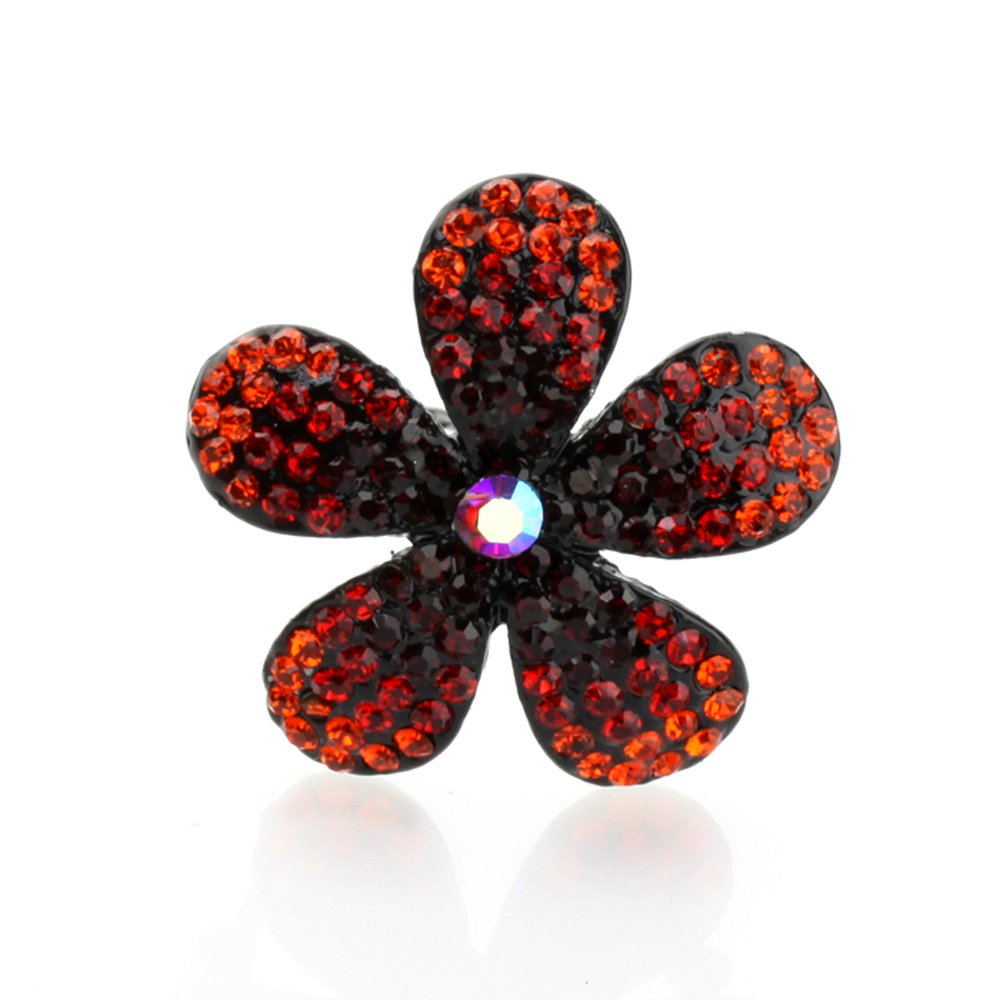 Elegant Red Crystal Flower Hair Barrettes for Women - Perfect for Weddings, Parties & Everyday Wear