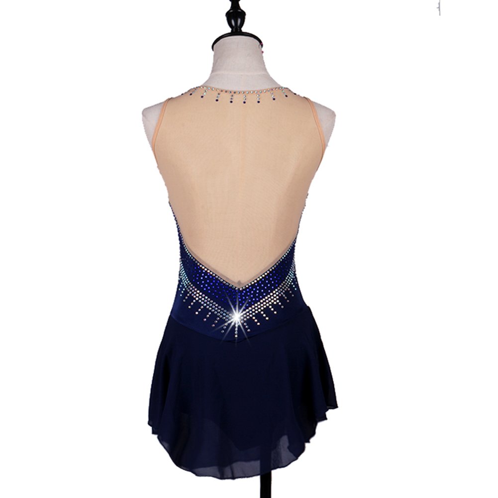 Elegant Women's Crystal Ice Skating Dress - Sparkling Figure Skating Costume for Competitions & Performances - Perfect for Ice Shows, Recitals, and Professional Skating Events