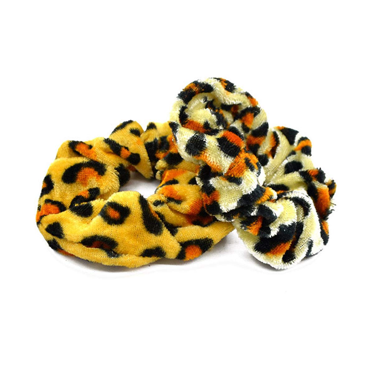4 Pcs Flannel Leopard Print Hair Ties - Elastic Ponytail Holders for Women, Soft Scrunchies Hair Bands for Daily Use, Workout, and Fashion Accessories