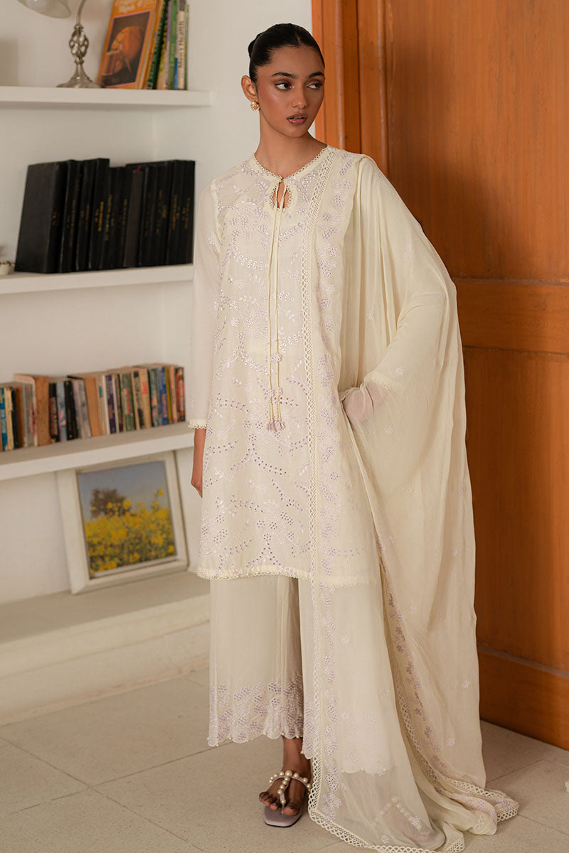 LAVENDER WHISPER 3-Piece Embroidered Lawn Suit for Women - Floral Summer Outfit for Casual Wear, Parties & Special Occasions
