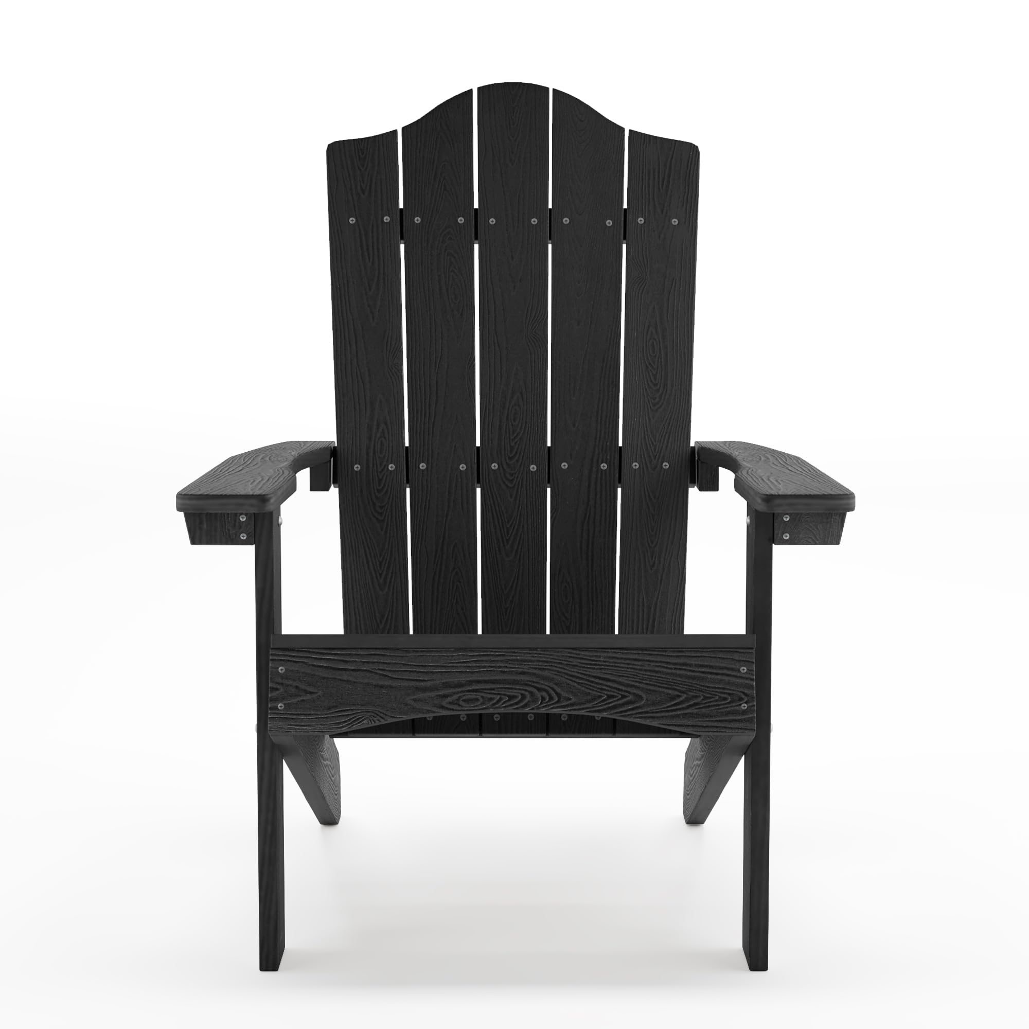 LUE BONA Adirondack Chairs Set of 4 - Black Poly Outdoor Patio Furniture, Modern Plastic Adirondack Chairs with Fire Pit, Weather-Resistant for Deck, Poolside, Garden & Backyard Relaxation | Perfect for Lounging, Campfires & Outdoor Entertaining