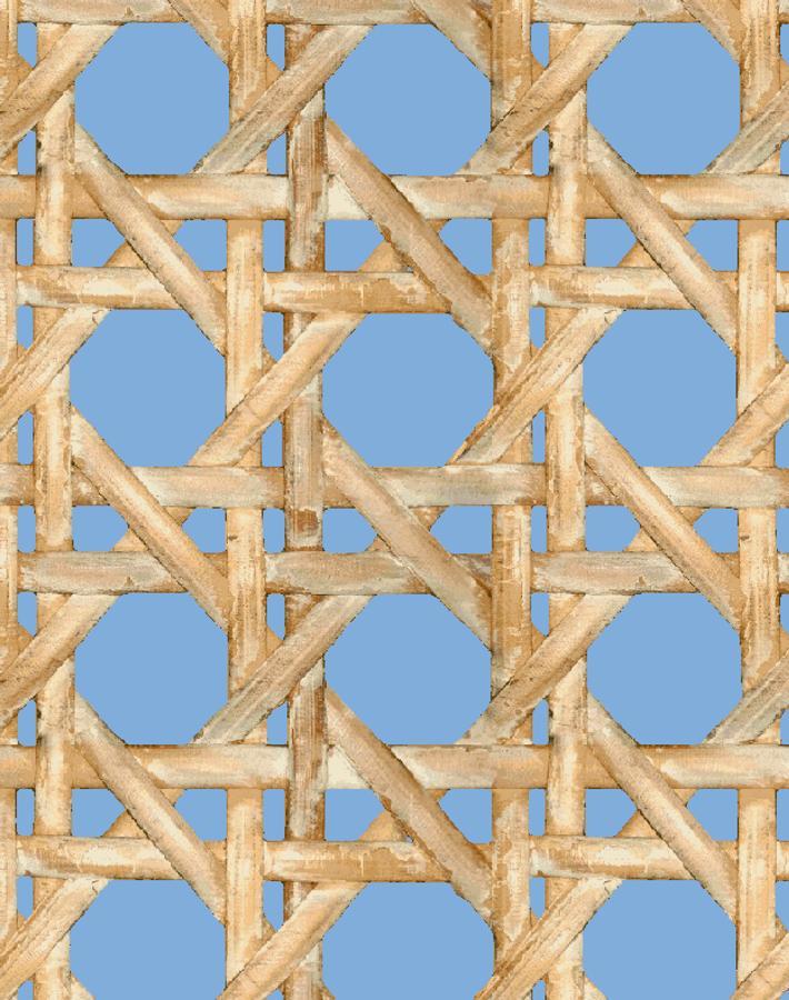 Faux Large Caning Wallpaper by Wallshoppe - Denim Textured Peel & Stick Wallpaper for Living Room, Bedroom, or Office Decor