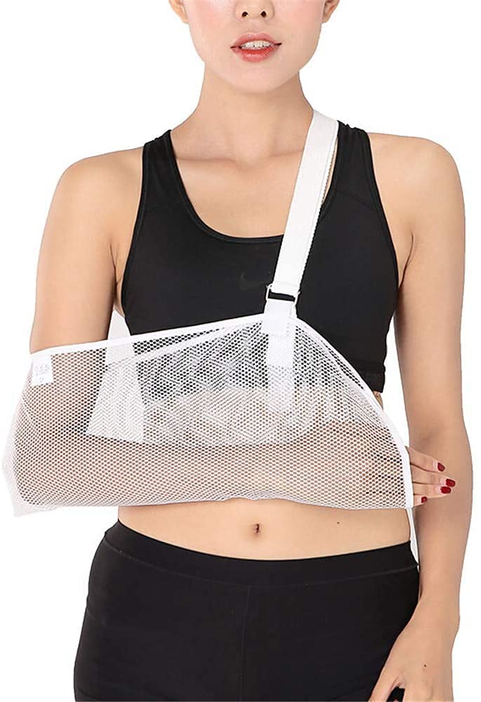 Lightweight Cool Mesh Arm Sling - Shoulder Immobilizer & Forearm Support Brace for Injury Recovery, Fracture Protection (Size: Large) - Perfect for Post-Surgery, Sports Injuries & Daily Comfort