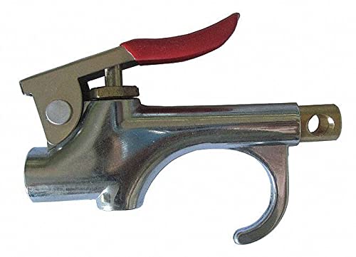 Speedaire Chrome Plated Aluminum Thumb Lever Air Gun - 150 PSI Max Inlet Pressure (Model 22YK47) | Ideal for Automotive Repair, Industrial Applications & DIY Projects