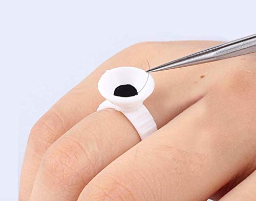 300PCS Disposable Plastic Tattoo Ink Rings - Glue Holder Cups for Tattoo Pigment & Eyelash Extension Adhesive - Perfect for Tattoo Artists, Beauty Salons & DIY Makeup (Size 1, 100pcs)