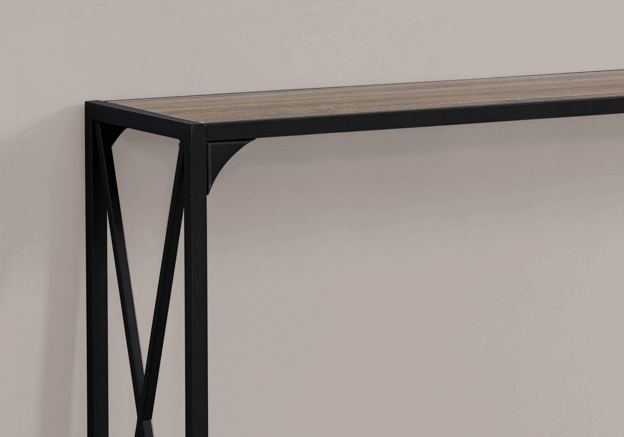Offex Contemporary 48 Inch Dark Taupe and Black Hall Console Table - Modern Entryway Sofa Table for Living Room, Foyer & Bedroom Decor