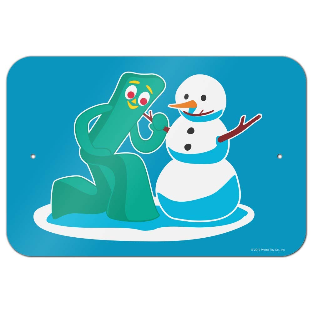 GRAPHICS & MORE Gumby Making A Snowman Sign - Fun Office & Home Decor for Christmas, Winter Holidays & Business Gifts