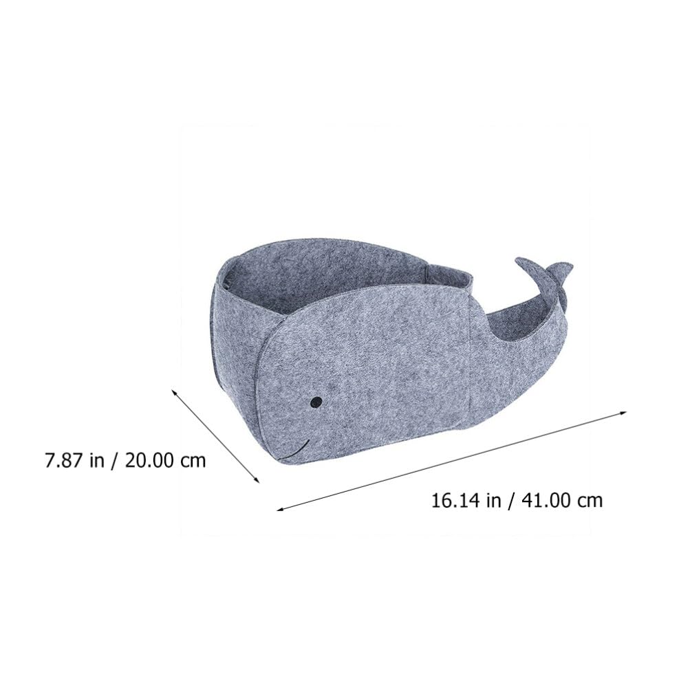 Whale Shape Felt Storage Basket - Nursery & Laundry Organizer for Home