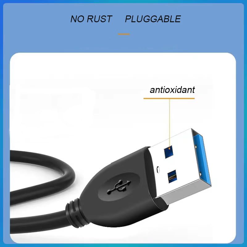 USB 3.0 Extension Cable (2-Pack 1FT) - Fast Data Transfer for Keyboard, Mouse & More