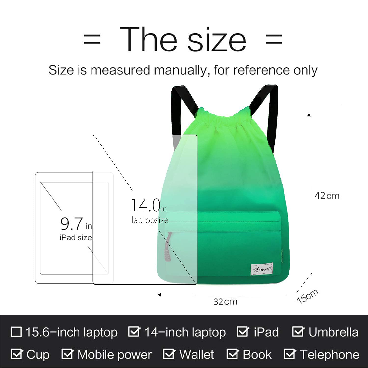 Waterproof Drawstring Backpack - Lightweight Gym Sackpack for Men & Women - Perfect for Sports, Beach, Travel & Outdoor Activities