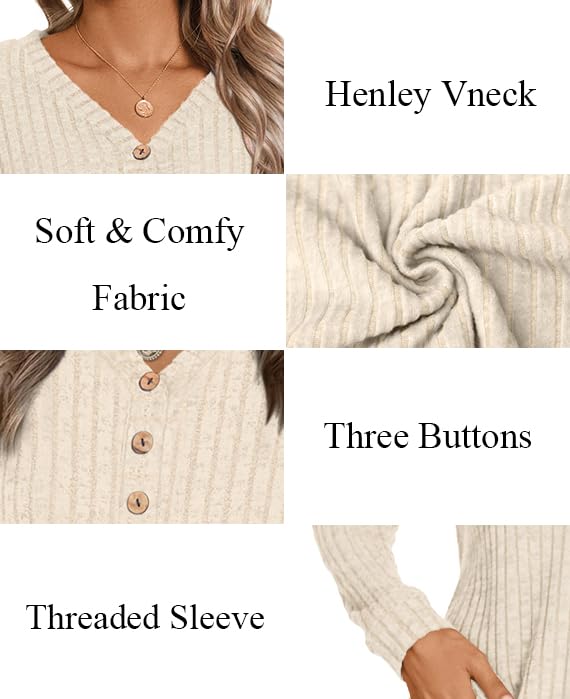 Women's Winter Sweaters - Long Sleeve V-Neck Pullover, Casual Loose Knit Top for Fall & Winter Fashion | Cozy Office Wear, Holiday Outfits & Casual Everyday Style