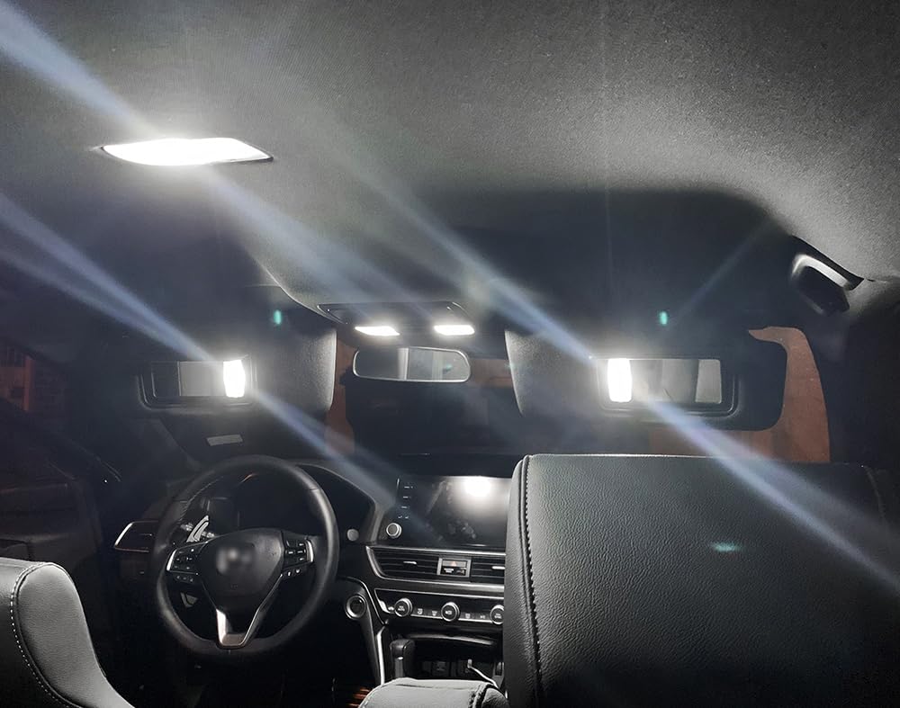 LED Interior Light Bulbs Kit for 2018-2022 Honda Accord - 6000K White Map Dome Trunk Vanity Mirror Replacement Bulbs (6-Piece Set) - Perfect for Night Driving & Car Interior Upgrade